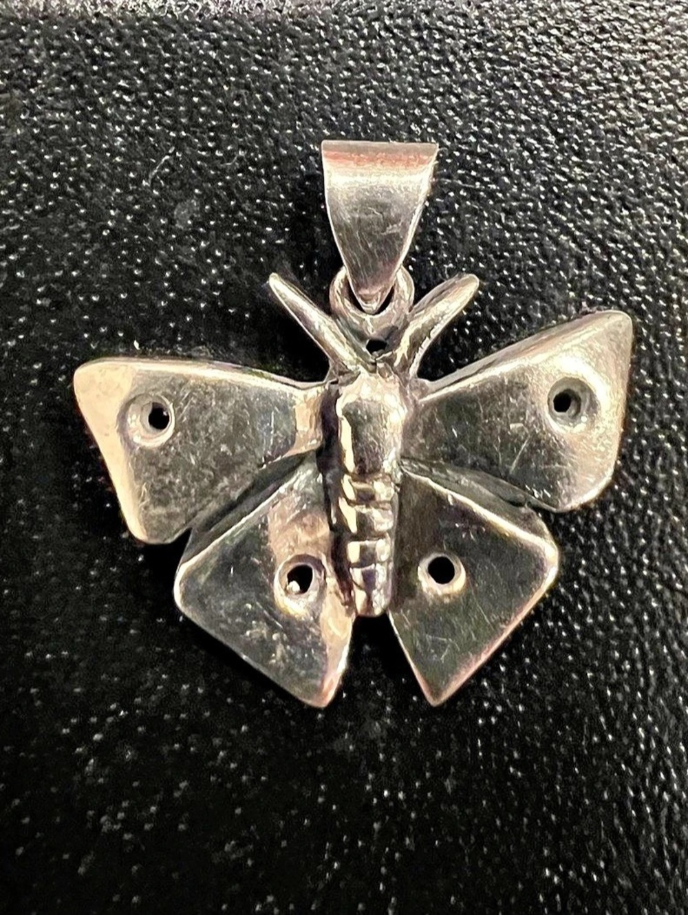 925 Sterling Silver Butterfly Charm Pendant w/ Bail, Signed, No Stone34